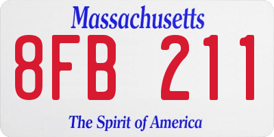 MA license plate 8FB211