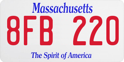 MA license plate 8FB220