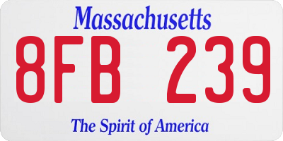 MA license plate 8FB239
