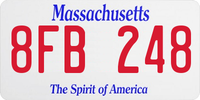 MA license plate 8FB248