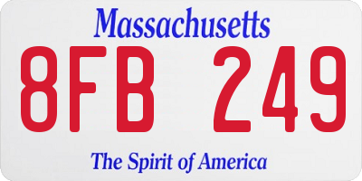 MA license plate 8FB249