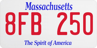 MA license plate 8FB250
