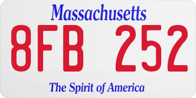 MA license plate 8FB252