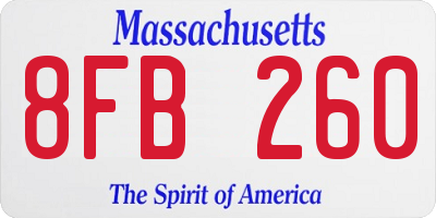 MA license plate 8FB260