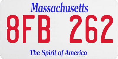 MA license plate 8FB262