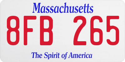 MA license plate 8FB265
