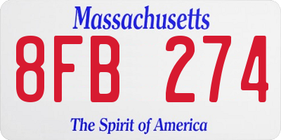 MA license plate 8FB274