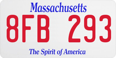 MA license plate 8FB293