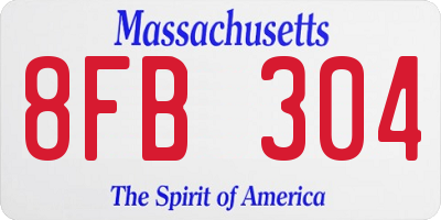 MA license plate 8FB304