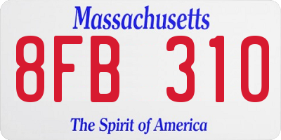 MA license plate 8FB310