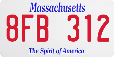 MA license plate 8FB312
