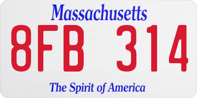 MA license plate 8FB314