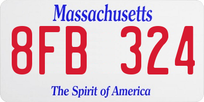 MA license plate 8FB324
