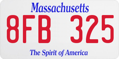 MA license plate 8FB325