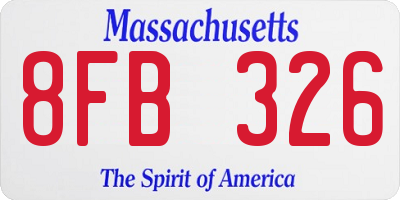 MA license plate 8FB326