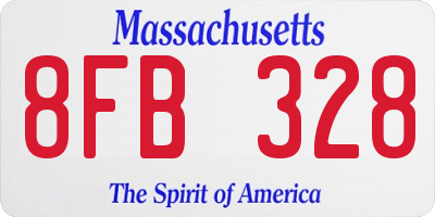 MA license plate 8FB328