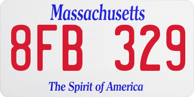 MA license plate 8FB329