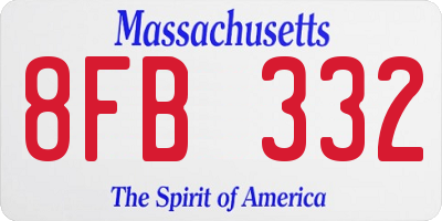 MA license plate 8FB332