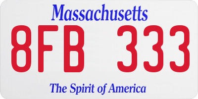 MA license plate 8FB333