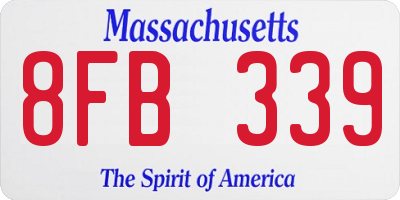 MA license plate 8FB339