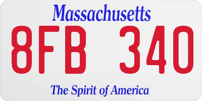 MA license plate 8FB340