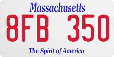 MA license plate 8FB350