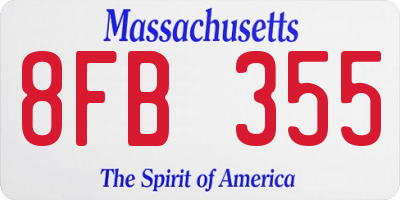 MA license plate 8FB355