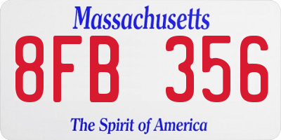 MA license plate 8FB356