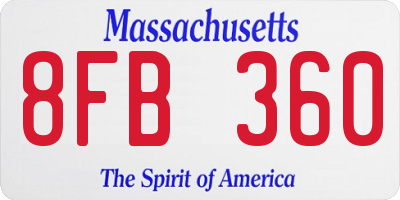 MA license plate 8FB360