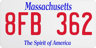 MA license plate 8FB362