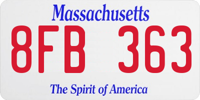 MA license plate 8FB363