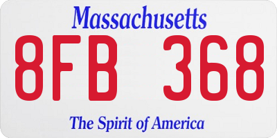MA license plate 8FB368