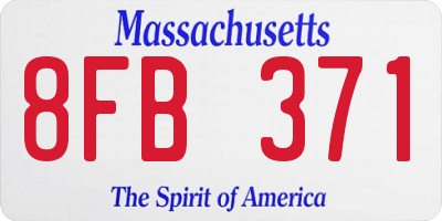 MA license plate 8FB371