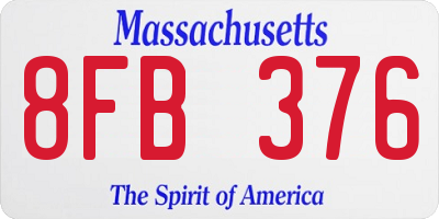 MA license plate 8FB376