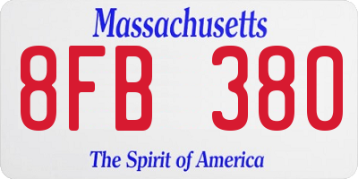 MA license plate 8FB380