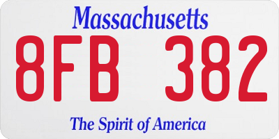 MA license plate 8FB382