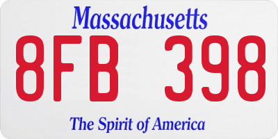 MA license plate 8FB398