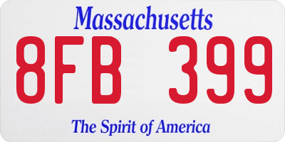 MA license plate 8FB399