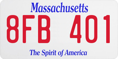 MA license plate 8FB401