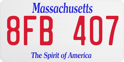 MA license plate 8FB407