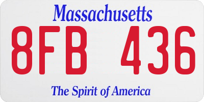 MA license plate 8FB436