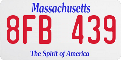 MA license plate 8FB439