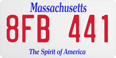 MA license plate 8FB441