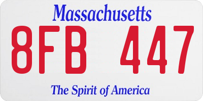 MA license plate 8FB447