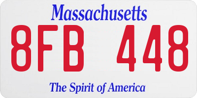 MA license plate 8FB448