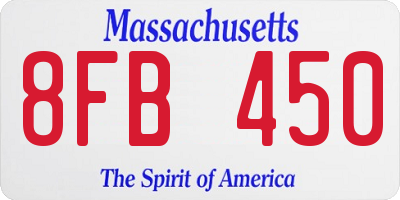 MA license plate 8FB450