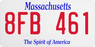 MA license plate 8FB461