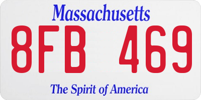 MA license plate 8FB469