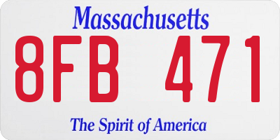 MA license plate 8FB471