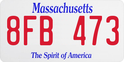 MA license plate 8FB473
